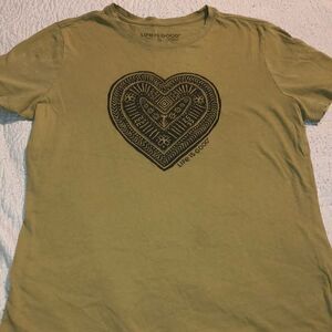 Life is Good Olive Green Shirt sleeve T-shirt size small